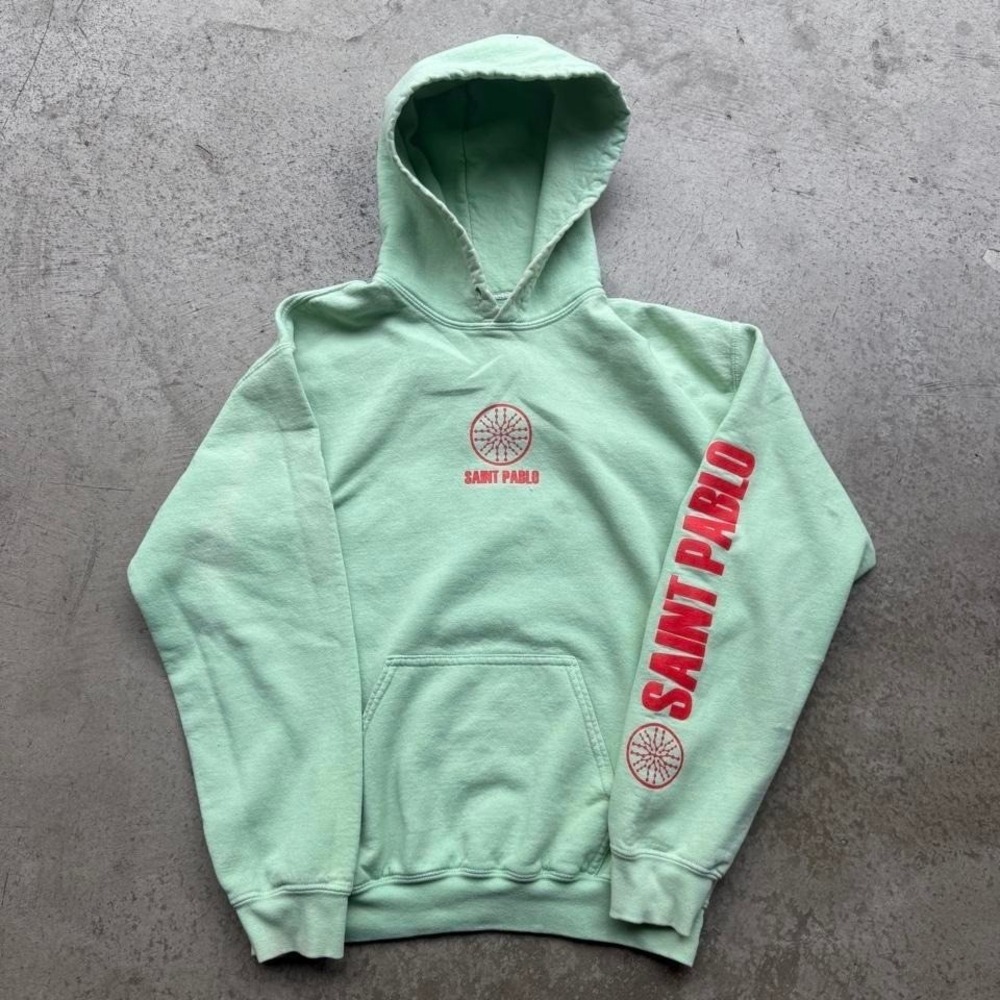 2016 Kanye Saint Pablo Tour Concert Promo Green Hoodie Rap Hip Hop GOAT